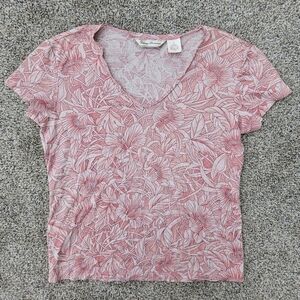 Tommy Bahama Island Breeze Silk Blouse Short Sleeve Shirt Tropical Pink Women XS
